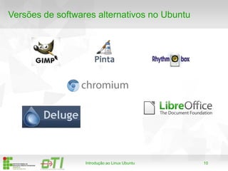 10
Versões de softwares alternativos no Ubuntu
Introdução ao Linux Ubuntu
 