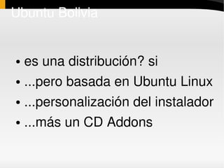 Ubuntu Bolivia Backstage