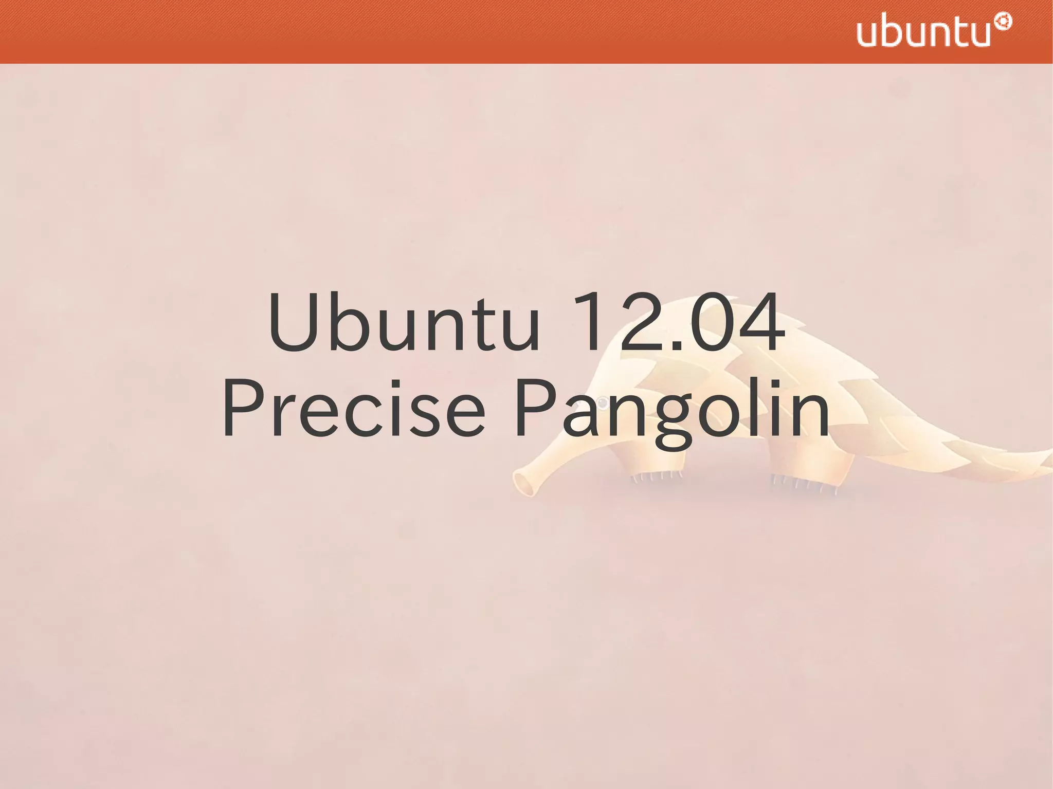 Ubuntu 12.04
Precise Pangolin
 