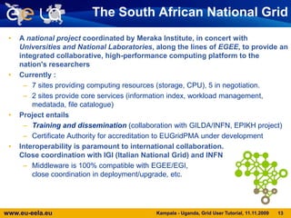 The EGEE GridEGEE numbers:>260 sites54 countries~150,000 CPUs>28 PetaBytes~14,000 users~200 VOs~330,000 jobs/day
