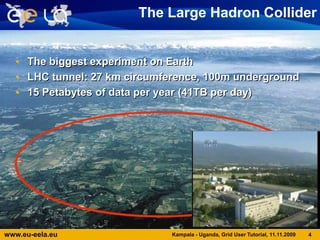 4The Large Hadron ColliderThe biggest experiment on EarthLHC tunnel: 27 km circumference, 100m underground15 Petabytes of data per year (41TB per day)The biggest experiment on Earth