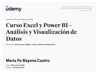 Curso Excel y Power BI - Análisis y Visualización de Datos