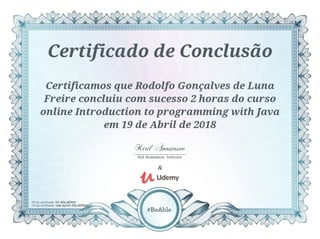 Certificado Udemy - Java