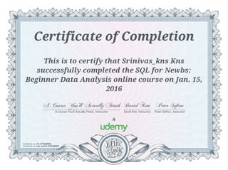 SQL Certificate