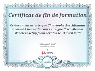 Certificat Cisco Meraki