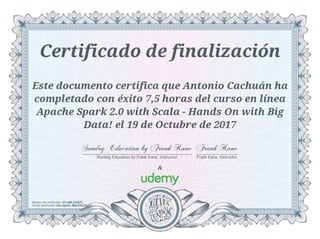 Apache Spark 2.0 with Scala certificate