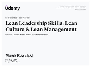 LEAN: Culture, Leadership and Management