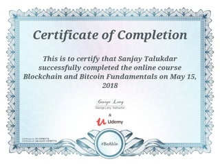 Blockchain and Bitcoin Fundamentals Certification