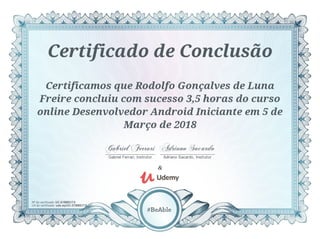Certificado Udemy - Android 
