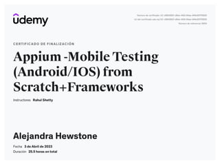 Appium - Mobile Testing (Android/iOS/Hybrid)