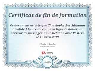 Certificat Installation serveur messagerie sur Debian9