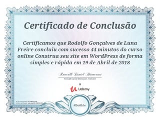 Certificado Udemy - WordPress