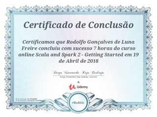 Certificado Udemy - Scala e Spark2