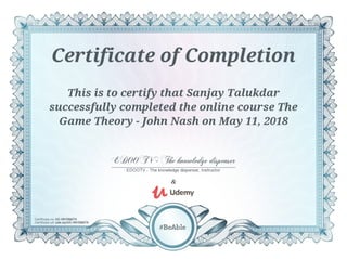 The Game Theory - John Nash Certification