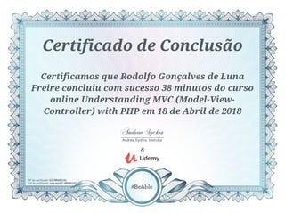 Certificado Udemy - MVC com PHP