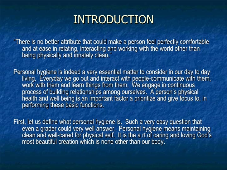 UC Nursing CESDEV 4 I Personal Hygiene