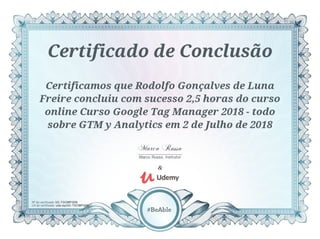 Certificado Udemy - Google Tag Manager