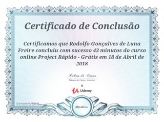 Certificado Udemy - MS Project Básico