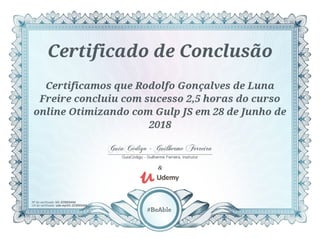 Certificado Udemy - Gulp JS