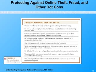 Understanding Computers: Today and Tomorrow, 13th Edition
46
Protecting Against Online Theft, Fraud, and
Other Dot Cons
 