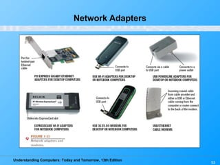Understanding Computers: Today and Tomorrow, 13th Edition
53
Network Adapters
 