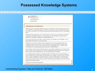 Understanding Computers: Today and Tomorrow, 13th Edition
10
Possessed Knowledge Systems
 