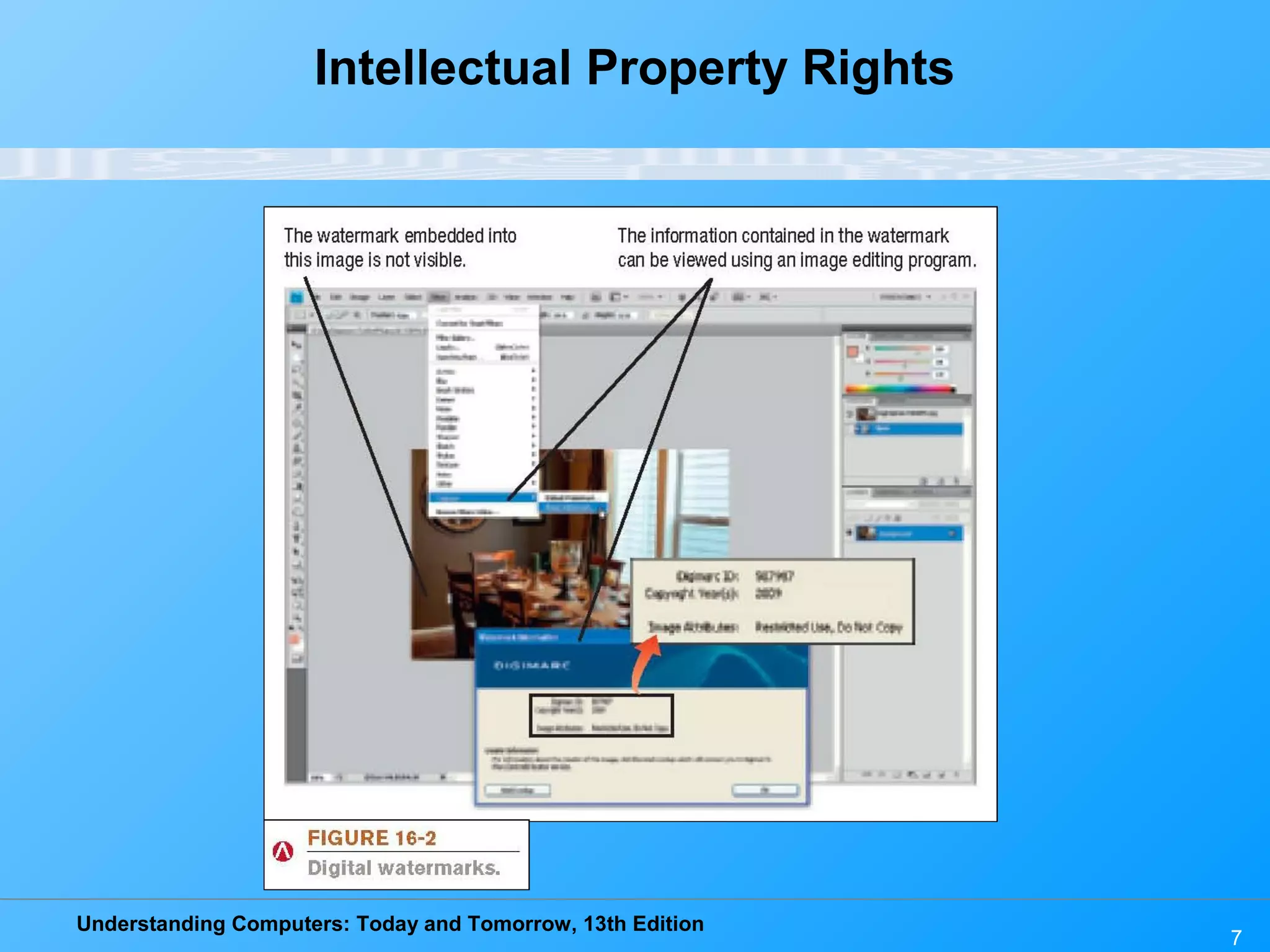 Understanding Computers: Today and Tomorrow, 13th Edition
Intellectual Property Rights
7
 