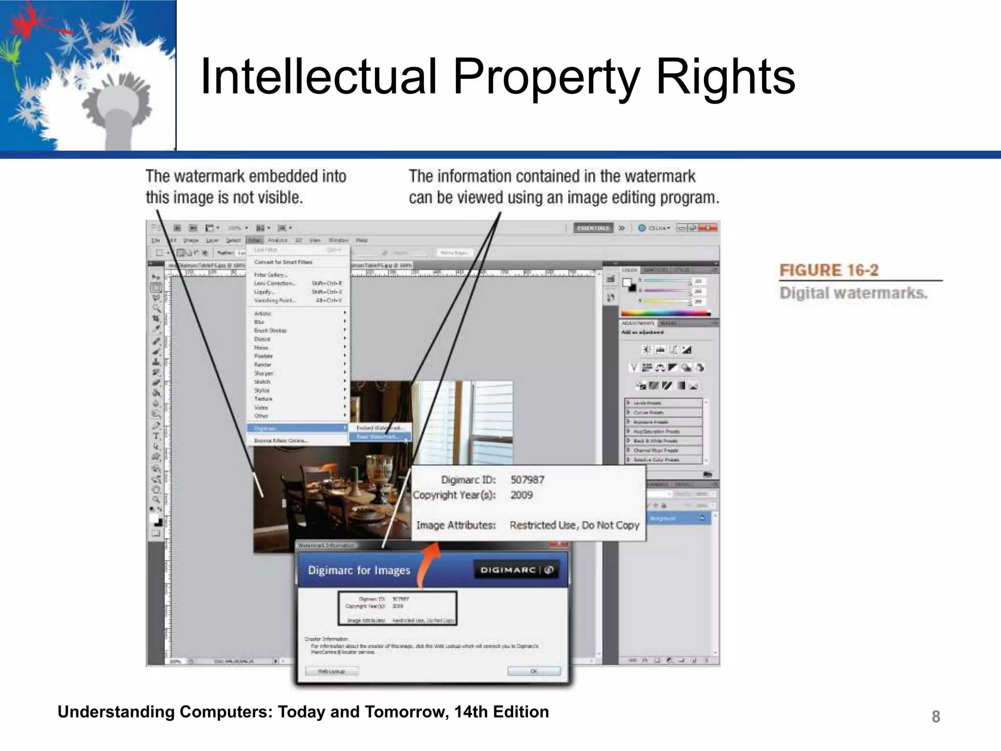 Intellectual Property Rights

Understanding Computers: Today and Tomorrow, 14th Edition

8

 