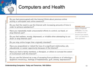 Computers and Health

Understanding Computers: Today and Tomorrow, 14th Edition

50

 