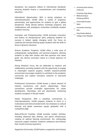 UCAM Catholic University of Murcia: Shaping Future Leaders | PDF