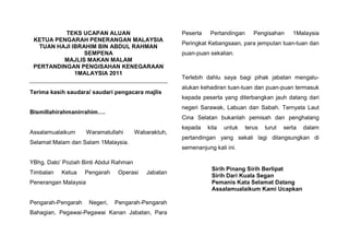 ucapan majlis makan malam