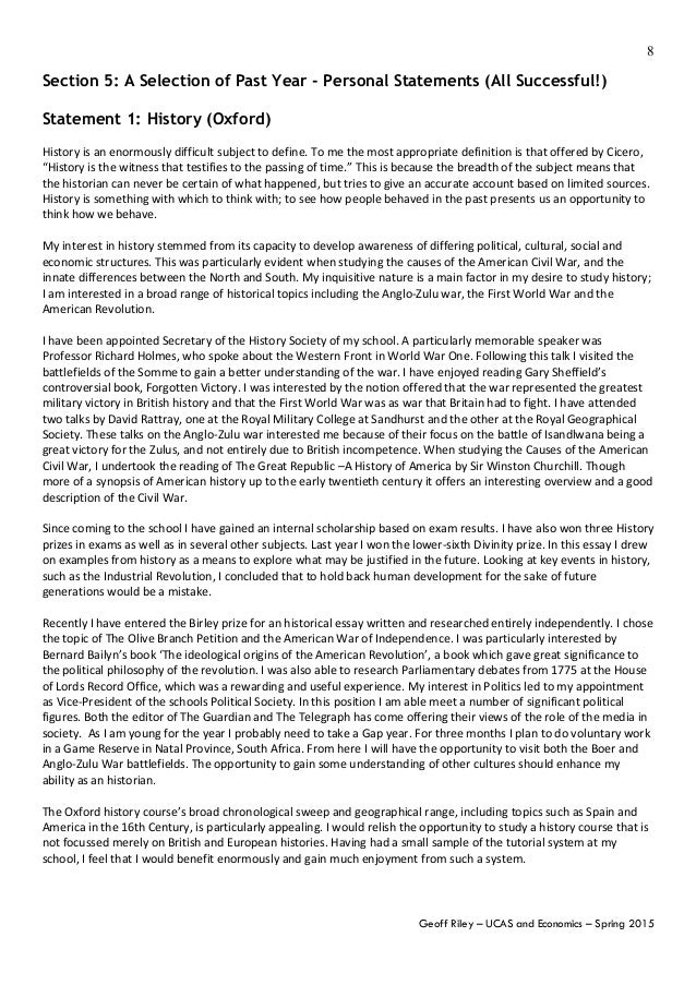 Accounting and finance personal statement