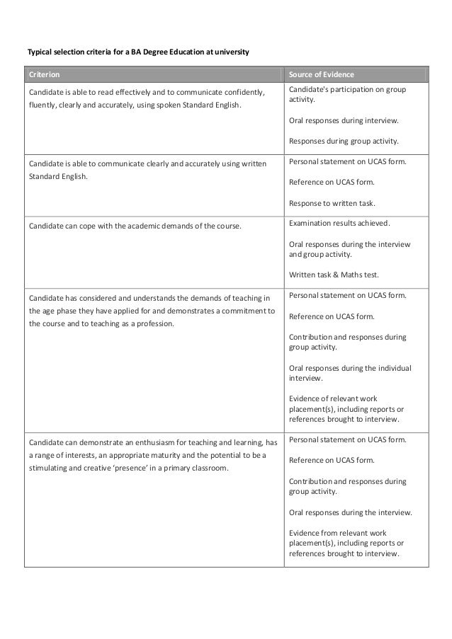 Primary education personal statement ucas