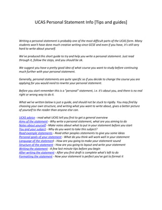 personal statement template for ucas