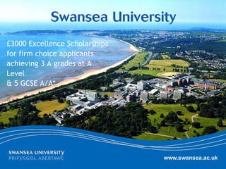 £3000 Excellence Scholarships for firm choice applicants achieving 3 A grades at A Level & 5 GCSE A/A* 