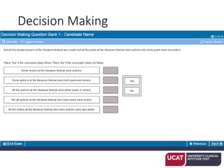 Ucat Format UCAT introduction - Parts and formats | PPTX
