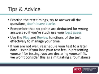 Ucat Test Example UCAT introduction - Parts and formats | PPTX