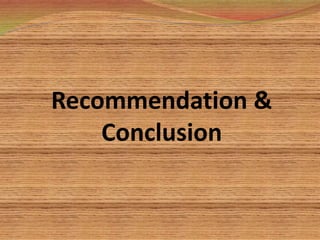 Recommendation &
Conclusion
 