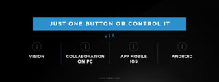© U C C S U M M I T 2 0 1 9
JUST ONE BUTTON OR CONTROL IT
V I A
COLLABORATION
ON PC
APP MOBILE  
IOS
ANDROIDVISION
 