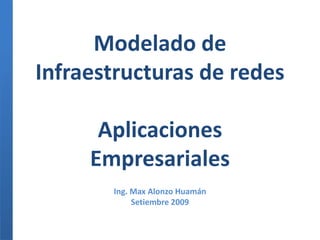 Modelado de Infraestructuras de redesAplicaciones Empresariales Ing. Max Alonzo Huamán Setiembre 2009 