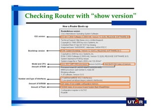 Checking Router with “show version”
 