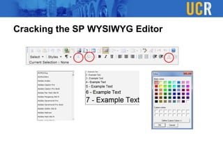 Cracking the SP WYSIWYG Editor
 
