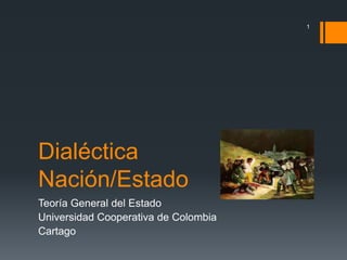 DialécticaNación/Estado Teoría General del Estado Universidad Cooperativa de Colombia Cartago 1 