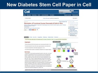 New Diabetes Stem Cell Paper in Cell 
 