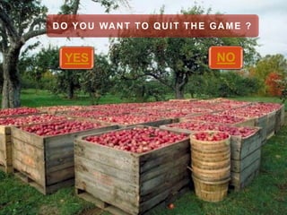 D O Y O U WA N T T O Q U I T T H E G A M E ?

YES

NO

 