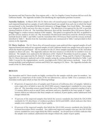 UC Davis Olive Oil Study Final 071410 | PDF