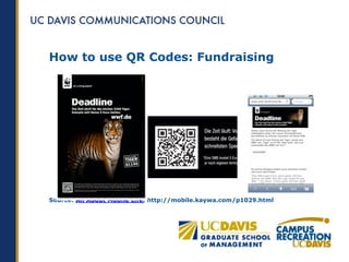 How to use QR Codes: Fundraising




Source: All About Mobile Life, http://mobile.kaywa.com/p1029.html
 