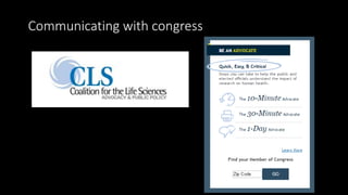 Communicating with congress
 
