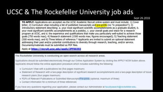 UCSC & The Rockefeller University job ads
Sept 26 2016
 