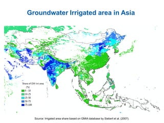Groundwater Irrigated area in Asia
Source: Irrigated area share based on GMIA database by Siebert et al. (2007).
 